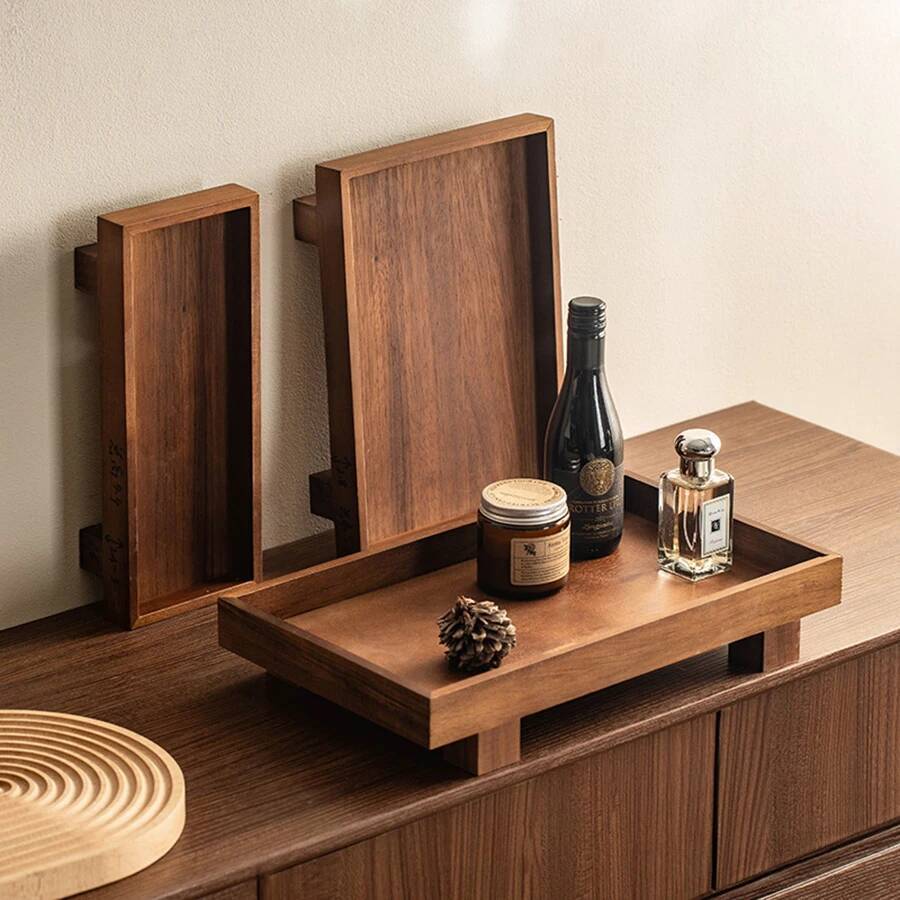 Food Storage In Restaurant - Drewniana taca do serwowania w stylu
