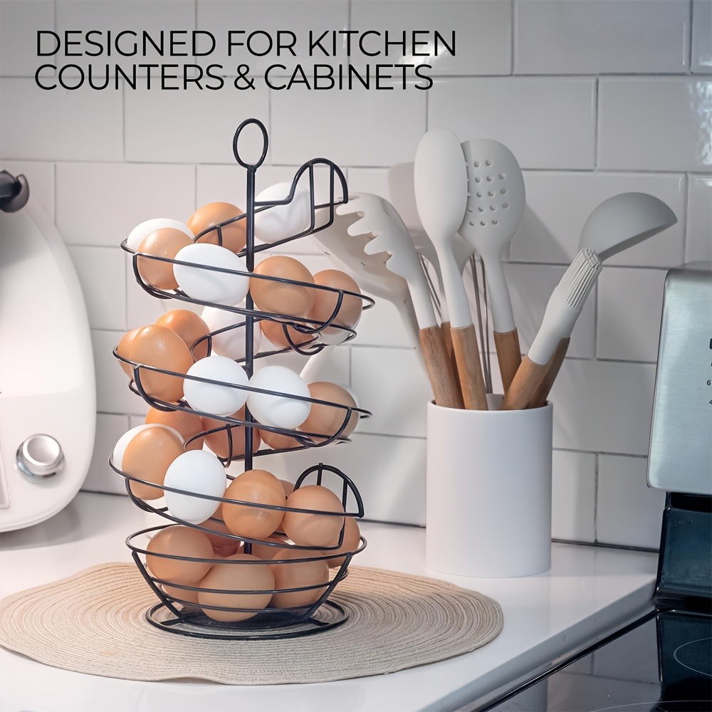 Egg Storage Holder - Metalowy spiralny pojemnik na jajka, stojak