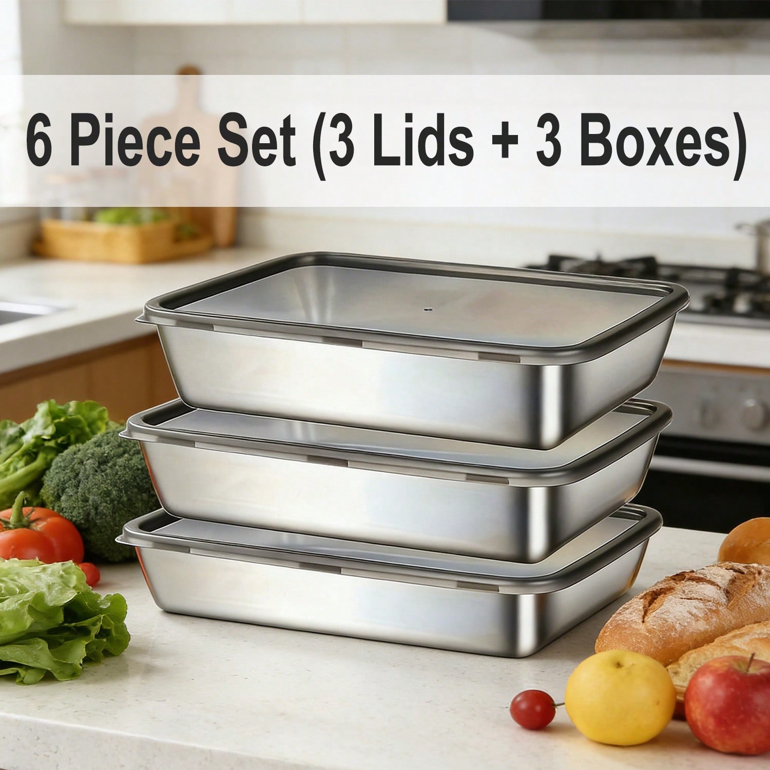 6 sztuk (3 pudełka + 3 pokrywk – Set Food Storage recenzja i cena