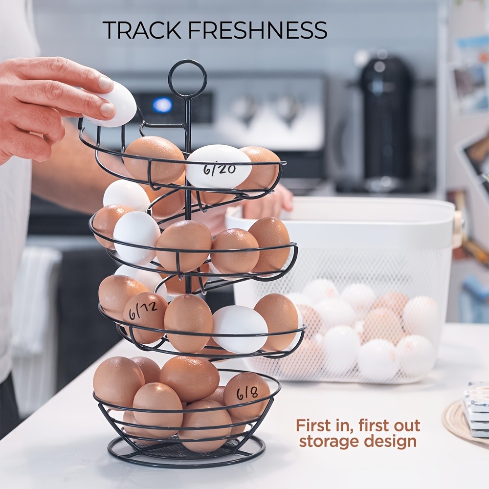 Metalowy spiralny pojemnik na  – Egg Storage Holder recenzja i cena