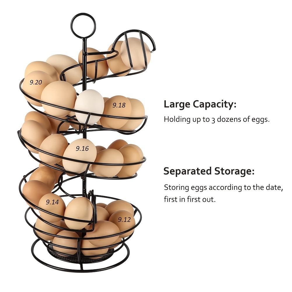 Metalowy spiralny pojemnik na  – Egg Storage Holder recenzja i cena